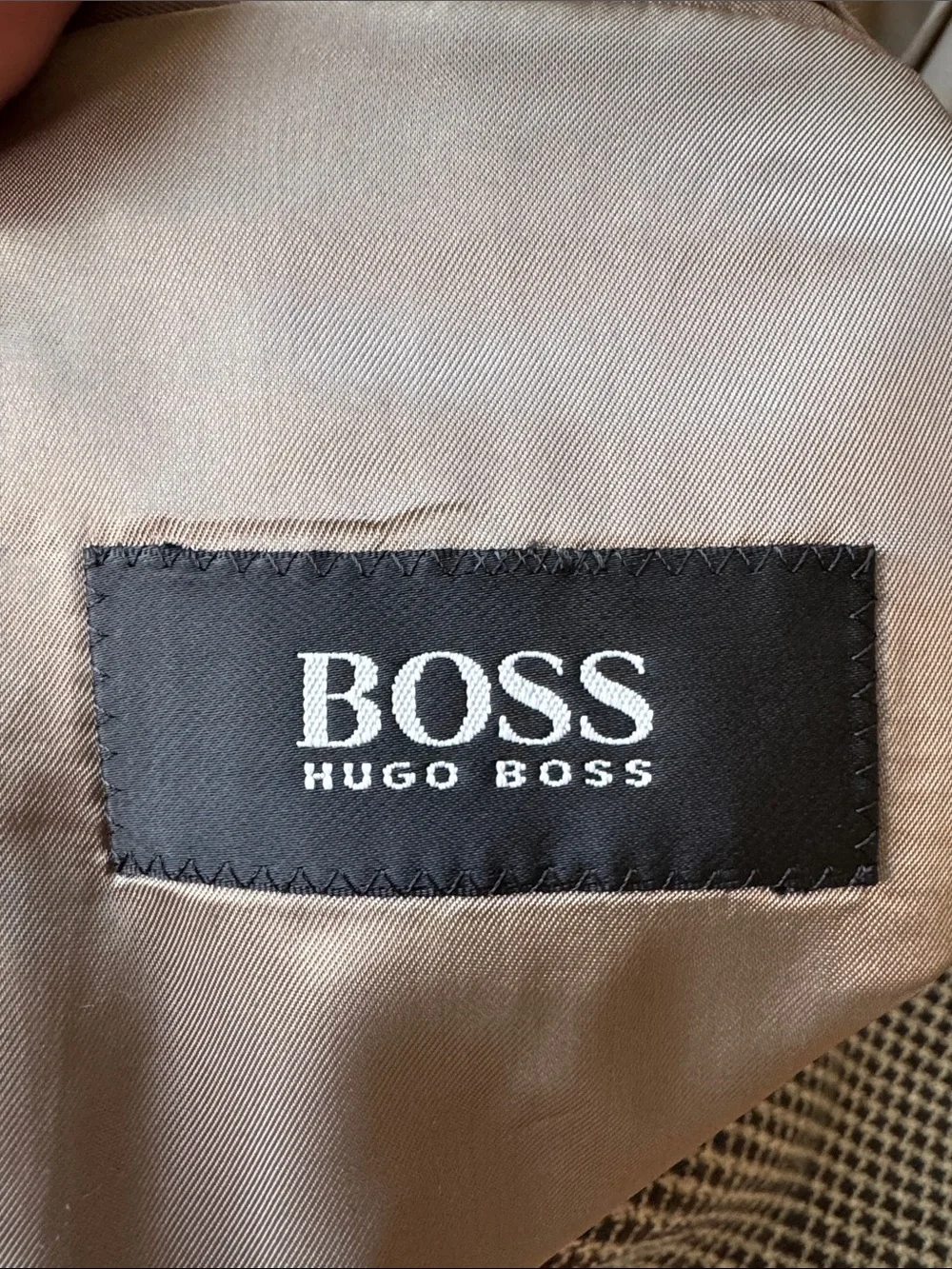 VTG 90s BOSS Hugo Boss Black & White Houndstooth Sport Coat 44L - Made In USA